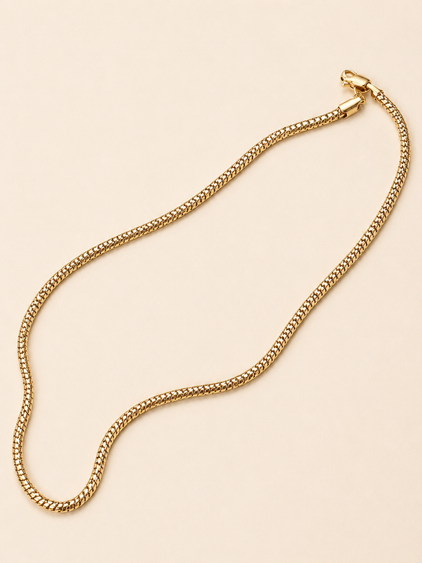 گردنبند ژوپینگ مشابه طلا طلایی با طراحی زنجیری بافتدار